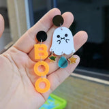 Halloween Smiling Face Ghost Star Earrings