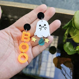 Halloween Smiling Face Ghost Star Earrings