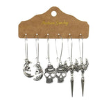 Halloween Skeleton Hoop Earrings Set for Women