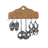 Halloween Skeleton Hoop Earrings Set for Women