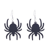 Spooky Pumpkin Cat Web Drop Earrings Gothic Jewelry