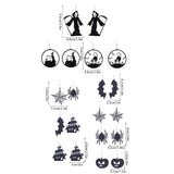 Spooky Pumpkin Cat Web Drop Earrings Gothic Jewelry