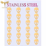 Skull Earrings Stainless Steel Studs 12 Pairs Lot