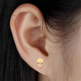 Skull Earrings Stainless Steel Studs 12 Pairs Lot