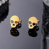 Skull Earrings Stainless Steel Studs 12 Pairs Lot
