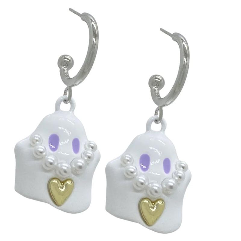 Halloween Ghost Stud Earrings Women Girls Three-dimensional Jewelry