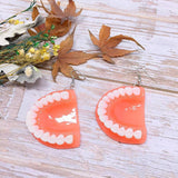 Funny Big False Tooth Pendant Earrings for Women Halloween Acrylic Dentures