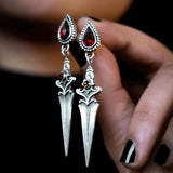 Vintage Jacinth Dagger Tassel Earrings for Women