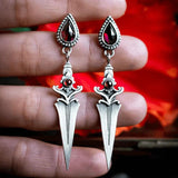 Vintage Jacinth Dagger Tassel Earrings for Women