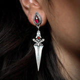 Vintage Jacinth Dagger Tassel Earrings for Women