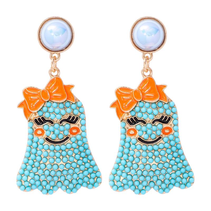 Acrylic Beads Pearls Ghost Earrings for Women Girls