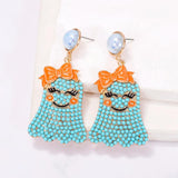 Acrylic Beads Pearls Ghost Earrings for Women Girls