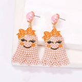 Acrylic Beads Pearls Ghost Earrings for Women Girls