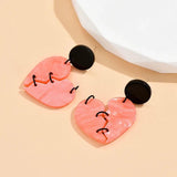 Acrylic Halloween Broken Heart Drop Earrings Exaggerated Ear Jewelry