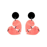 Acrylic Halloween Broken Heart Drop Earrings Exaggerated Ear Jewelry