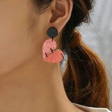 Acrylic Halloween Broken Heart Drop Earrings Exaggerated Ear Jewelry