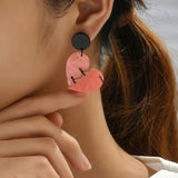 Acrylic Halloween Broken Heart Drop Earrings Exaggerated Ear Jewelry