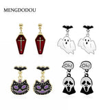 Halloween Skeleton Ghost Cross Earrings Evil Fun Creative Dark Earrings
