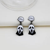 Halloween Skeleton Ghost Cross Earrings Evil Fun Creative Dark Earrings