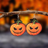 Halloween Party Earrings Woman Bat Death Ghost Pumpkin Skeleton Dangle
