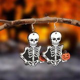 Halloween Party Earrings Woman Bat Death Ghost Pumpkin Skeleton Dangle