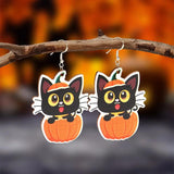 Halloween Party Earrings Woman Bat Death Ghost Pumpkin Skeleton Dangle