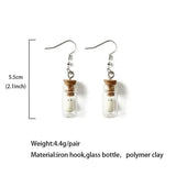 Ghost in Glass Bottle Dangle Earrings Glow in the Dark