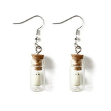 Ghost in Glass Bottle Dangle Earrings Glow in the Dark