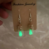 Ghost in Glass Bottle Dangle Earrings Glow in the Dark