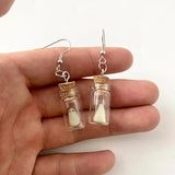 Ghost in Glass Bottle Dangle Earrings Glow in the Dark