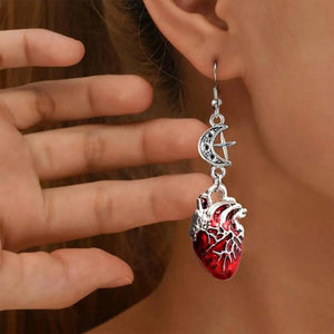 Stylish Gothic Heart Earrings Set for Women