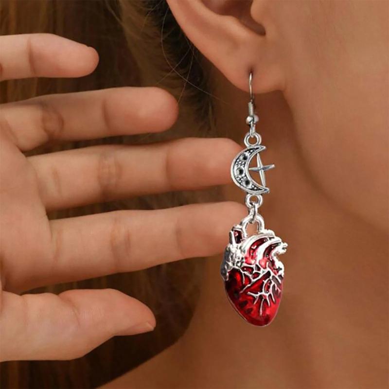 Stylish Gothic Heart Earrings Set for Women