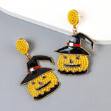 Pumpkin Head Halloween Earrings Bohemian Dangle Drop Earrings
