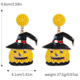 Pumpkin Head Halloween Earrings Bohemian Dangle Drop Earrings