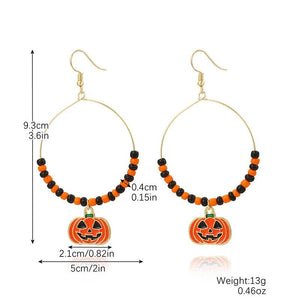 Halloween Earrings Set Pumpkin Skeleton Bat Hip Hop Couple Friends Gift