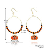 Halloween Earrings Set Pumpkin Skeleton Bat Hip Hop Couple Friends Gift