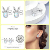 925 Silver Colorful Feather Elf Ear Studs Halloween Jewelry