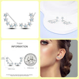 925 Silver Colorful Feather Elf Ear Studs Halloween Jewelry