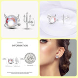 925 Silver Colorful Feather Elf Ear Studs Halloween Jewelry
