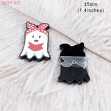 10 Glitter Ghost With Bow Book Halloween Jewelry Accessories For Earrings