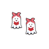 10 Glitter Ghost With Bow Book Halloween Jewelry Accessories For Earrings