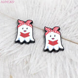 10 Glitter Ghost With Bow Book Halloween Jewelry Accessories For Earrings