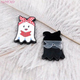 10 Glitter Ghost With Bow Book Halloween Jewelry Accessories For Earrings