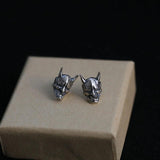 Gothic Devil Mask Skull Halloween Earrings