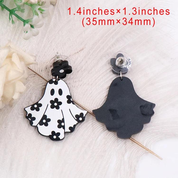 Ghost Halloween Acrylic Earrings For Women
