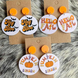 Halloween Scream Acrylic Charm Drop Earrings