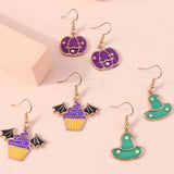 3Pairs/Set Halloween Pumpkin Lantern Hat Earrings
