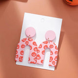 Pink Acrylic Geometric Dangle Earrings for Halloween Party