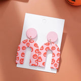 Pink Acrylic Geometric Dangle Earrings for Halloween Party