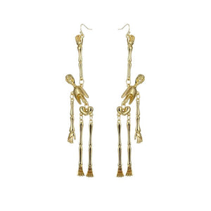 Halloween Metal Skeleton Pendant Earrings Dark Retro Style COS